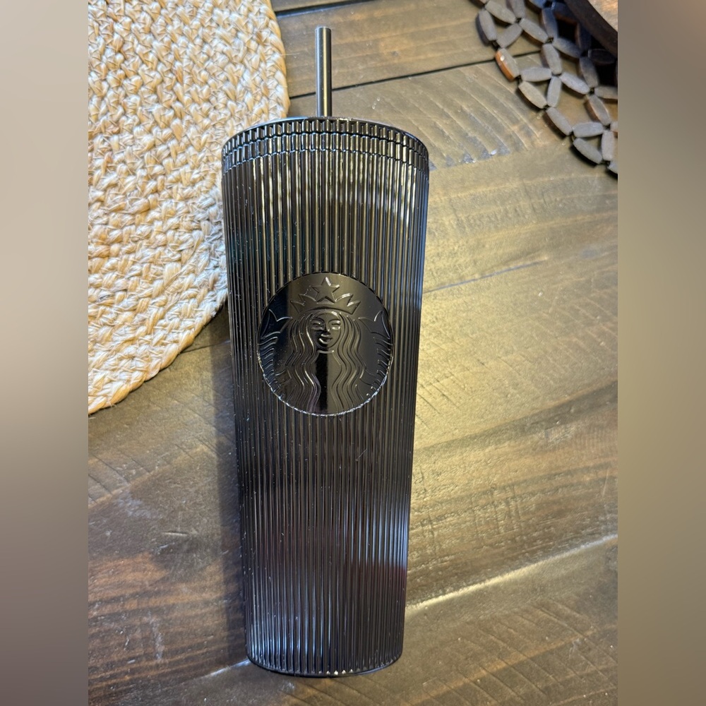 Starbucks Black Travel Tumbler with Raised Siren Logo